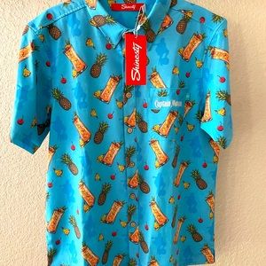 New Captain Morgan Blue Hawaiian Style Shirt Sz Large Shinesty Pineapples w/ Tag